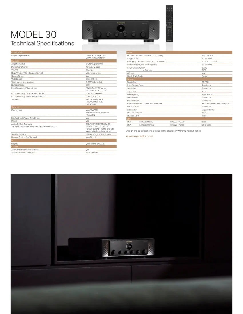 Marantz Model 30 Integrated Amplifier